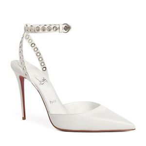 Christian Louboutin Pumpaclou White Rivets Pump BRAND NEW IN BOX EU38.5/US 8